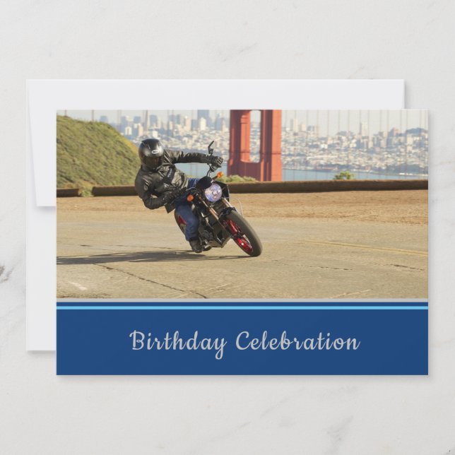 Motorcycle Cruising Birthday Invitation (Front)