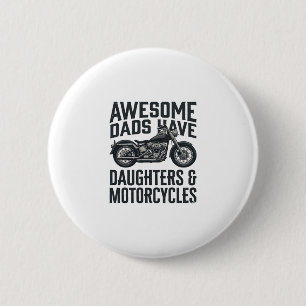 Motorcycle Dad Daughters Quote Vintage Vector Desi 6 Cm Round Badge