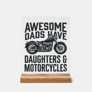 Motorcycle Dad Daughters Quote Vintage Vector Desi Acrylic Sign