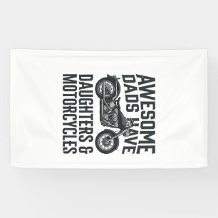 Motorcycle Dad Daughters Quote Vintage Vector Desi Banner