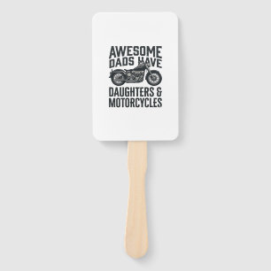 Motorcycle Dad Daughters Quote Vintage Vector Desi Hand Fan