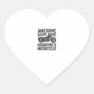 Motorcycle Dad Daughters Quote Vintage Vector Desi Heart Sticker