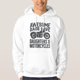 Motorcycle Dad Daughters Quote Vintage Vector Desi Hoodie
