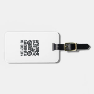 Motorcycle Dad Daughters Quote Vintage Vector Desi Luggage Tag