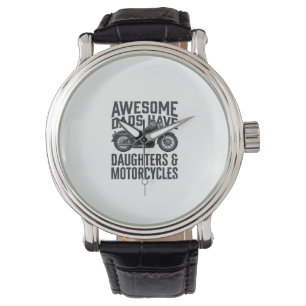 Motorcycle Dad Daughters Quote Vintage Vector Desi Watch