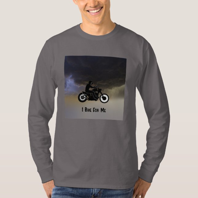 Motorcycle & Dark Clouds T-Shirt (Front)