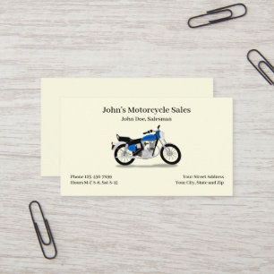 Motorcycle Dealer Repair Shop Business Card