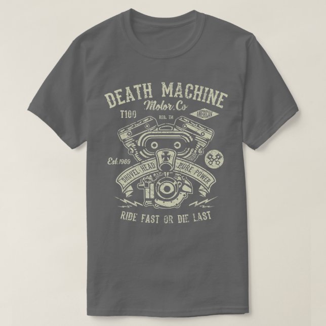Motorcycle  Death Machine Motor Co  T-Shirt (Design Front)