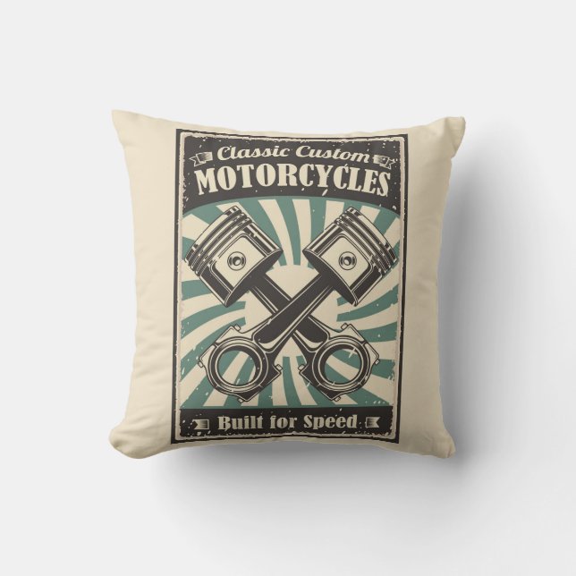 Motorcycle decorative throw pillows (Front)