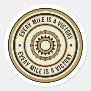 Motorcycle Distance Achievement Style Classic Round Sticker