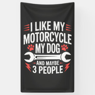 Motorcycle Dog Owner Humour Banner