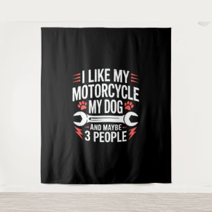 Motorcycle Dog Owner Humour Tapestry