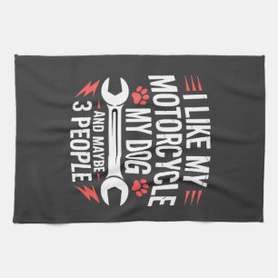Motorcycle Dog Owner Humour Tea Towel