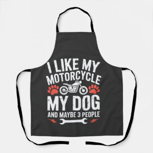 Motorcycle Dog Sarcastic Quote Dog Humour Apron