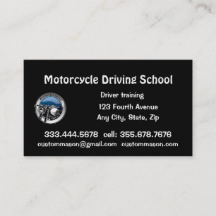 Motorcycle Driving School Lessons Business Card