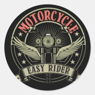 motorcycle easy rider motorcycle design classic round sticker