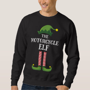 Motorcycle Elf Matching Family Christmas Party Sweatshirt