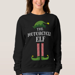 Motorcycle Elf Matching Family Group Christmas Par Sweatshirt