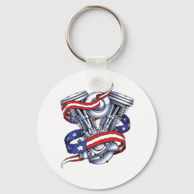 Motorcycle Engine Key Ring (Front)
