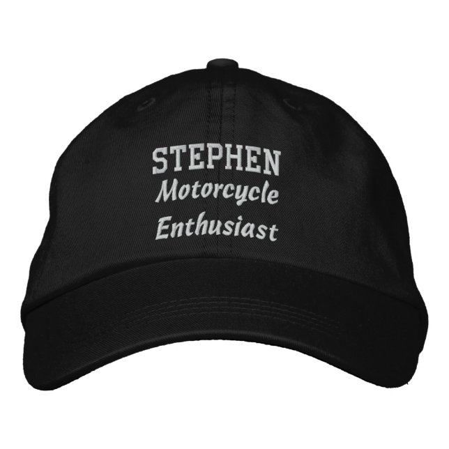 Motorcycle Enthusiast Custom Name V07D Embroidered Hat (Front)