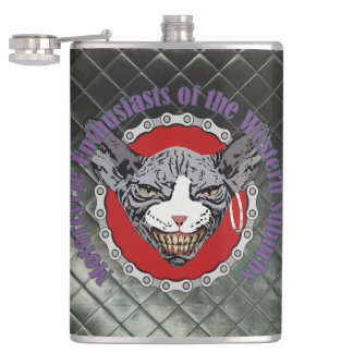 Motorcycle Enthusiasts Leather Look Flask