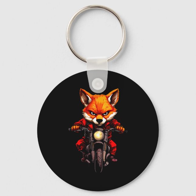 Motorcycle Foxes  Key Ring (Front)
