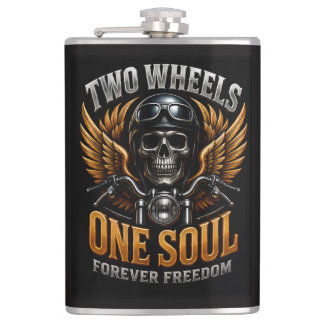 🦅 Motorcycle Freedom Graphic For Riders 🏍️ Hip Flask