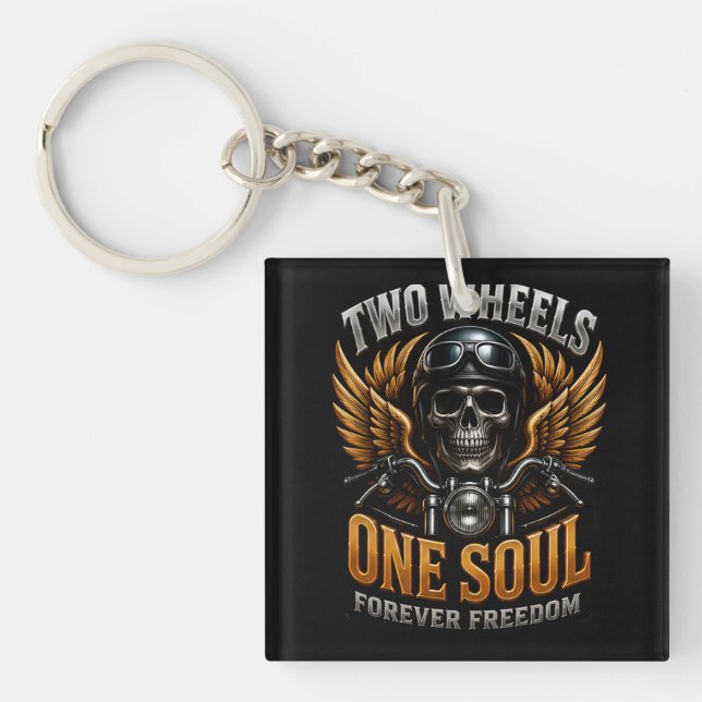 🦅 Motorcycle Freedom Graphic For Riders 🏍️ Key Ring (Front)