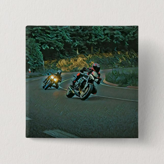 Motorcycle gift 15 cm square badge (Front)