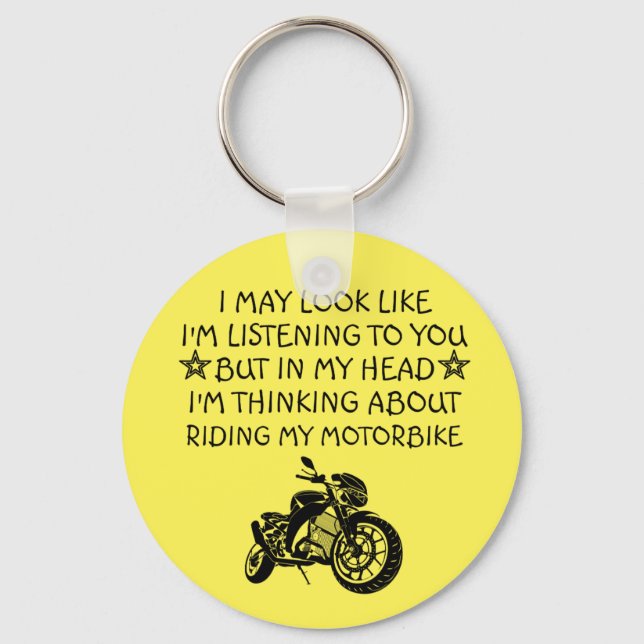 Motorcycle Gift, Funny Gifts for Biker, Key Ring (Front)