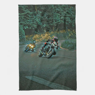 Motorcycle gift tea towel