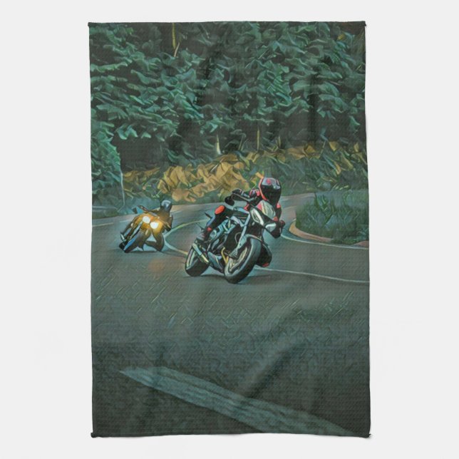 Motorcycle gift tea towel (Vertical)