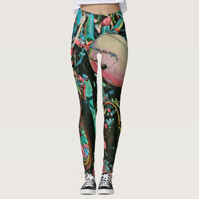 motorcycle gifts for dad leggings (Front)