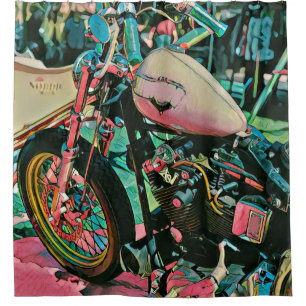 motorcycle gifts for dad shower curtain