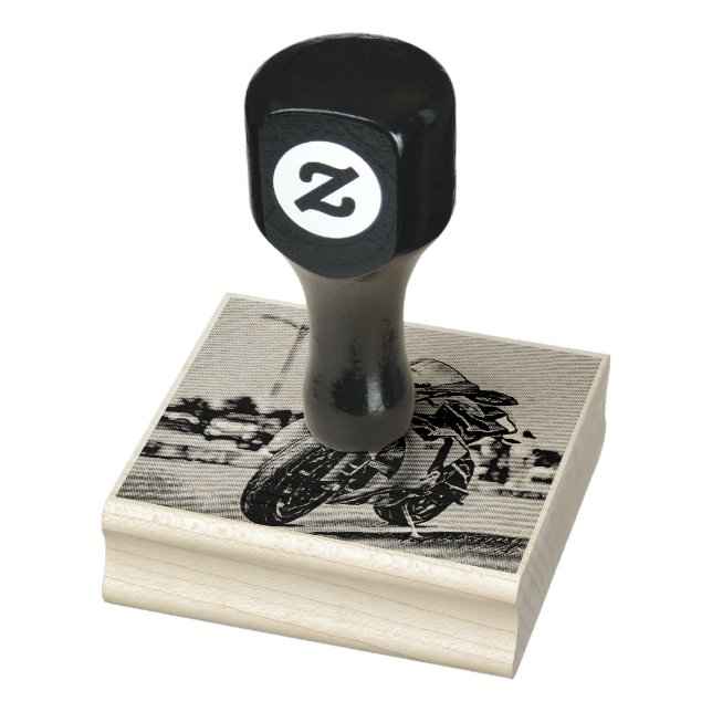 motorcycle gifts for him rubber stamp (Stamp)