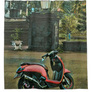 motorcycle gifts for him shower curtain