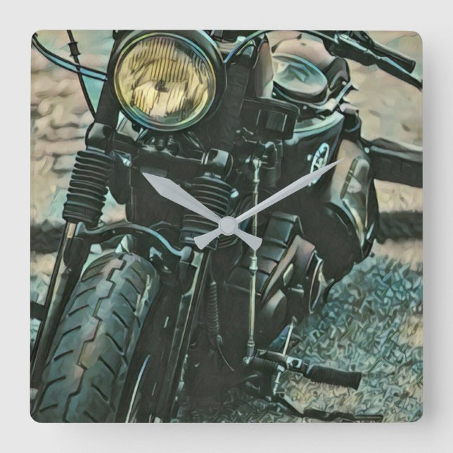motorcycle gifts for him square wall clock (Front)
