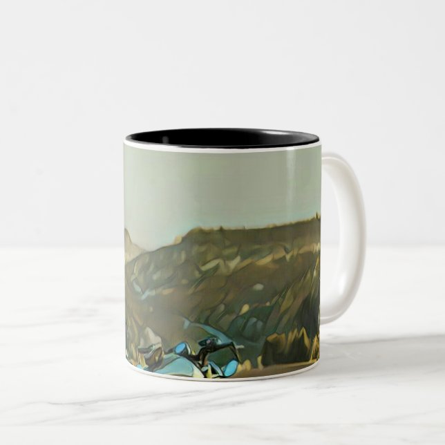 Motorcycle gifts Two-Tone coffee mug (Front Right)