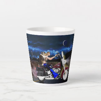 Motorcycle Girl Rides with her Dog, Fantasy Cup