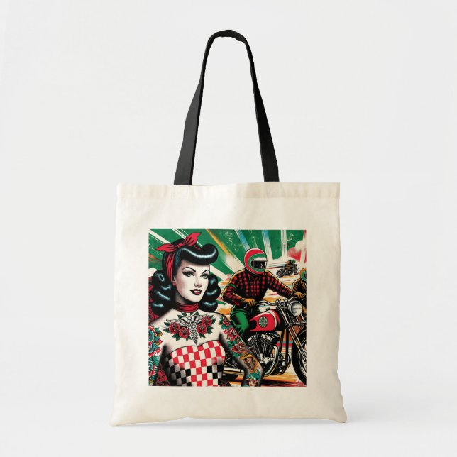 Motorcycle Girl  Tote Bag (Front)