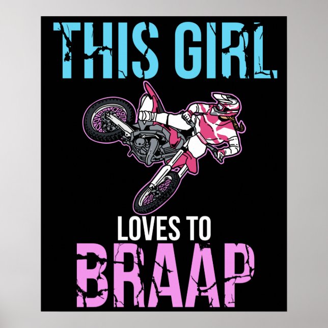 Motorcycle Girls Dirt Bike Women Motocross Braap Poster (Front)
