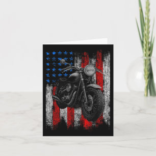 Motorcycle Graphic Mens Biker American Flag  Card