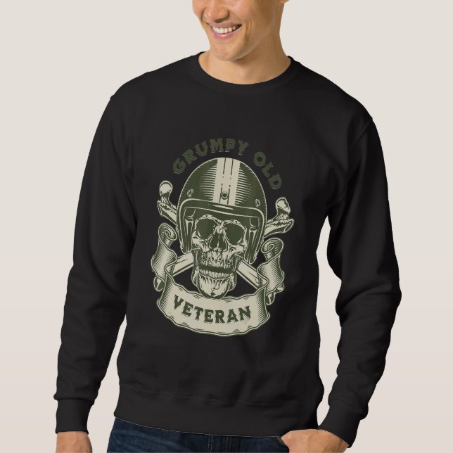 MOTORCYCLE GRUMPY OLD VETERAN   Retirement Sweatshirt (Front)