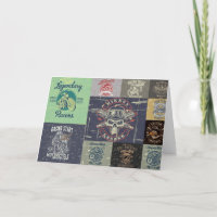 Motorcycle Grunge Style Greeting Card
