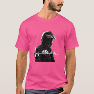 Motorcycle Heartbeat Biker ECG Line Frequency Moto T-Shirt