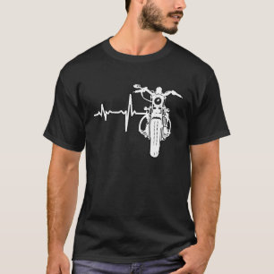 Motorcycle Heartbeat Cafe Racer Vintage Scrambler  T-Shirt