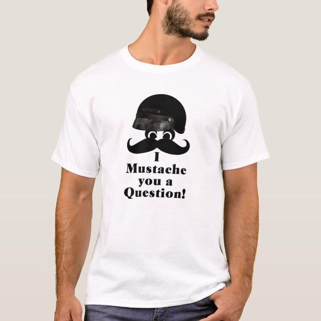 MOTORCYCLE HELMET MUSTACHE T-SHIRT (Front)