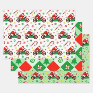Motorcycle Holiday Gift Wrapping Paper