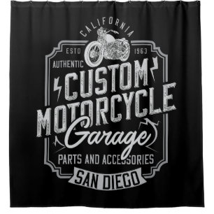 Motorcycle Home Decor Shower Curtain
