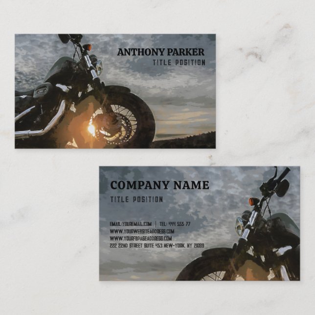 Motorcycle Illustration Business Card (Front/Back)